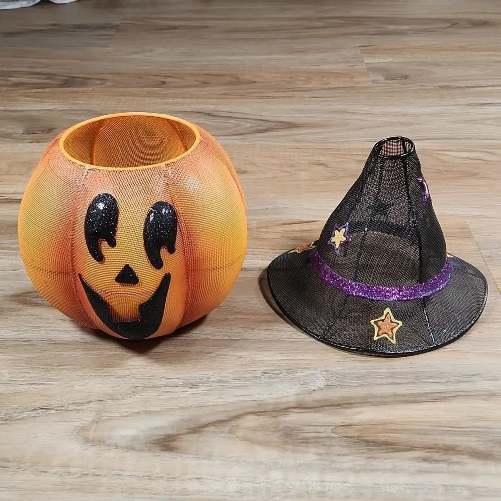 🩵PartyLite Orange Mr. Pumpkinhead Tealight Candle Holder - Picture 4 of 13